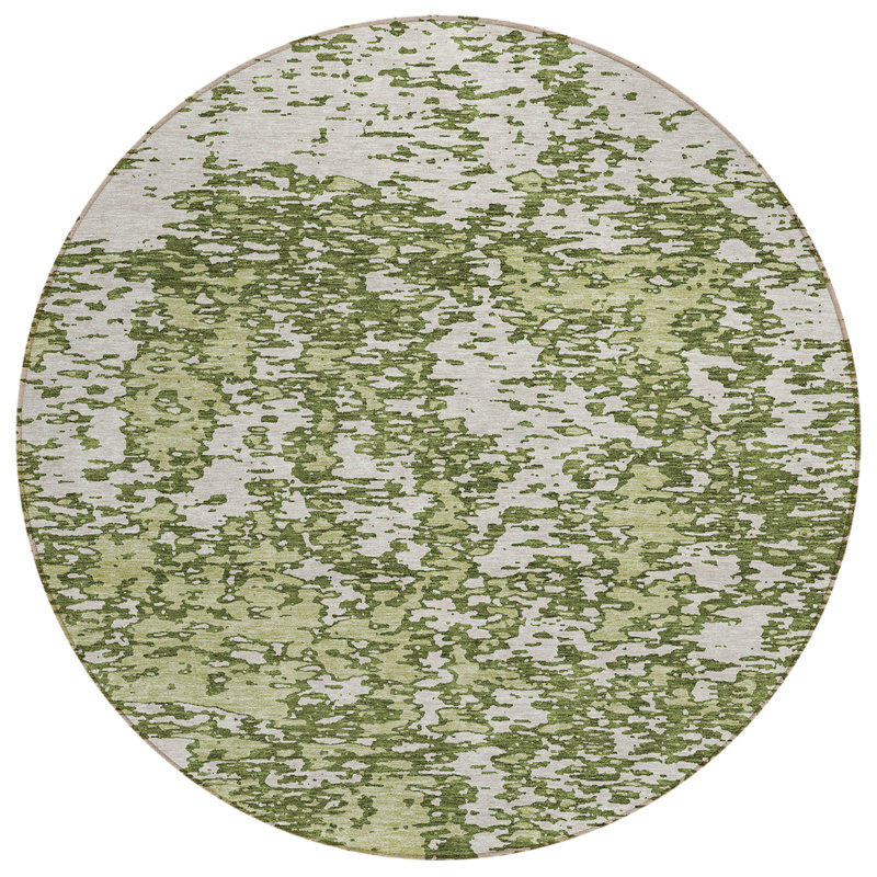 Alegandro Area Rug with Non-Slip Backing, Round 8'