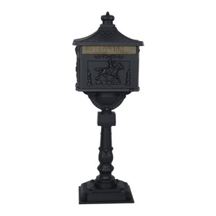 Postal Box, Black ,Cast Aluminum Mail Box
