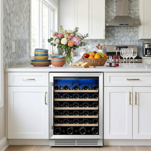Yeego 23.4'' 52 Bottle Single Zone Wine Refrigerator Freestanding & Built-In Wine Cooler