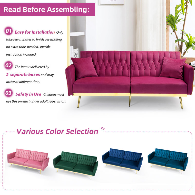 Everly Quinn Somiya 70'' Upholstered Sleeper Sofa