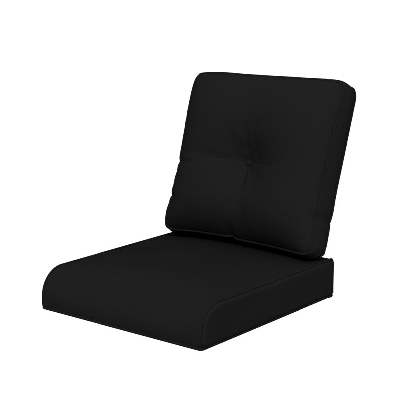 Outdoor Deep Seating Cushion With Olefin Fabric, Black