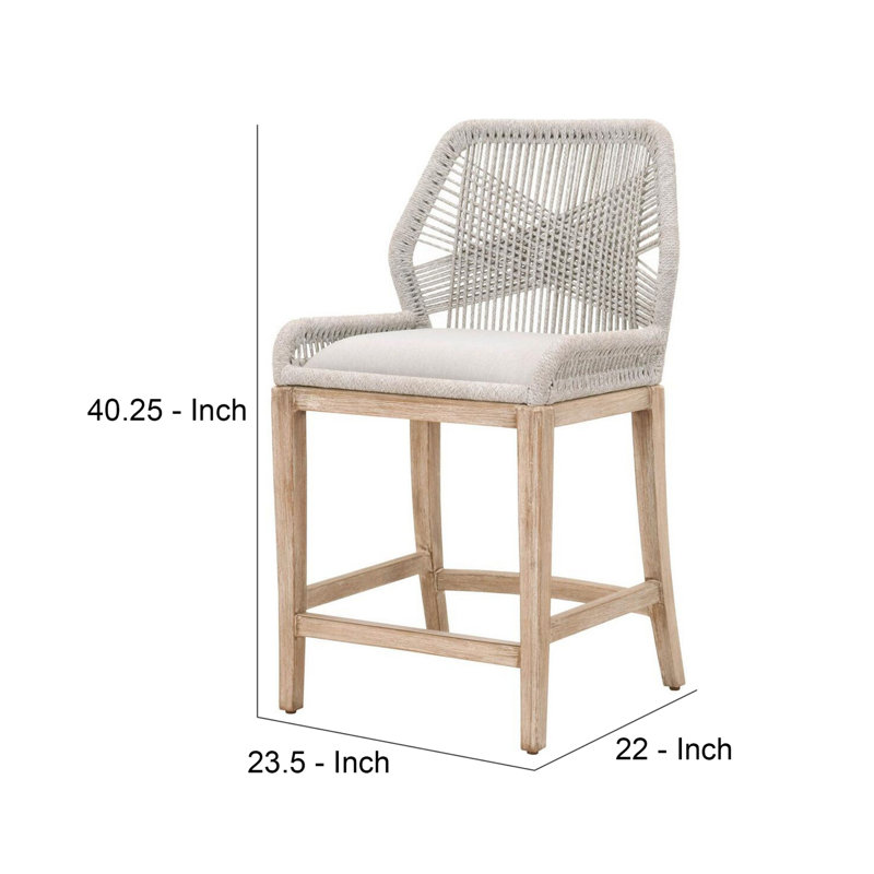Upholstered Counter Stool with Metal Frame, Gray, Counter Stool (26" Seat Height)