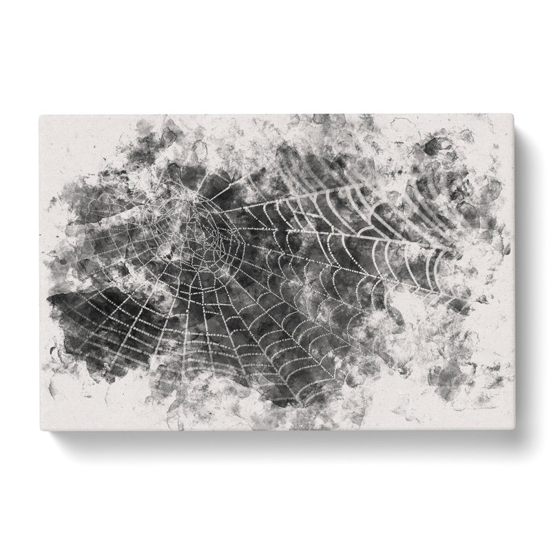Spiders Cobweb Watercolour - Wrapped Canvas Print, 35cm H x 50cm W x 3cm D
