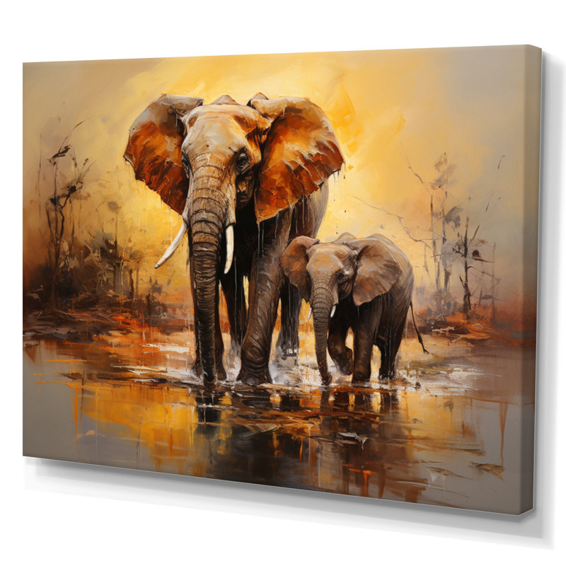 Elephant Connection - Animals Canvas Prints, H 30 po x l 40 po x P 1,5 po, Toile tendue
