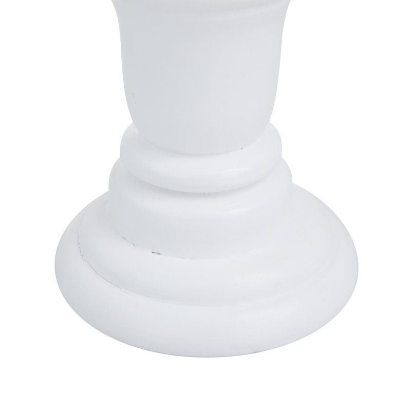Ensemble de chandelles de table en bois, Blanc, H 8,05 po x l 4 po x P 3,95 po