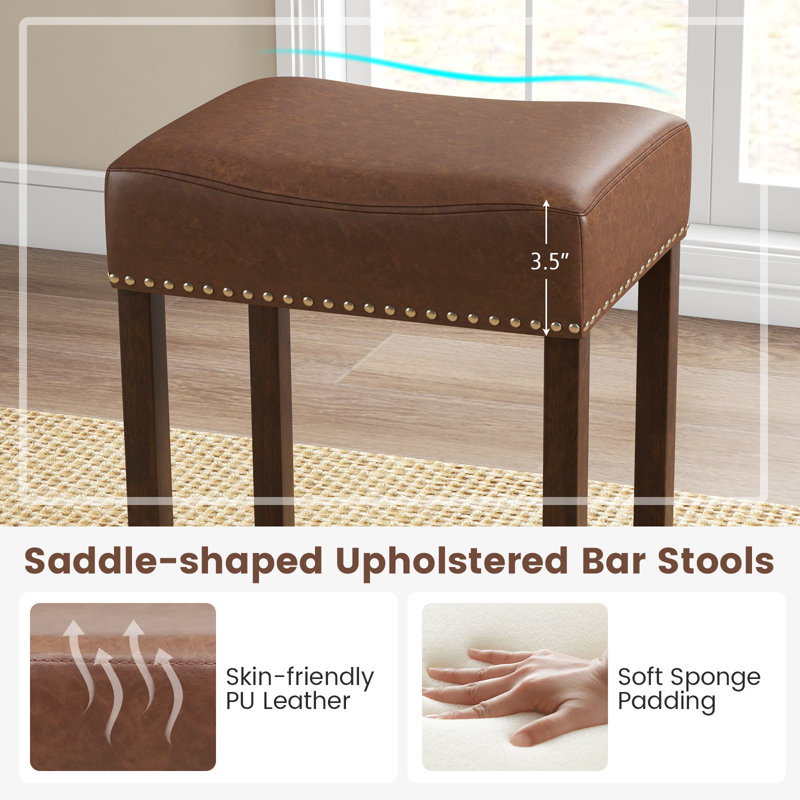 Arrius Bar Stool, Brown, Counter Stool (24” Seat Height)
