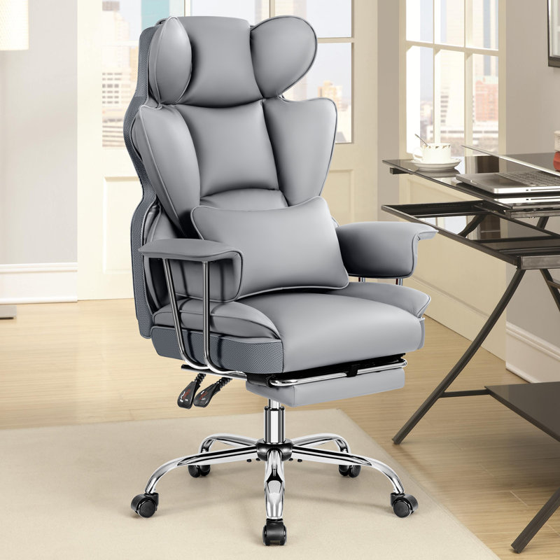 Faux Leather Executive Computer Chair, Gray