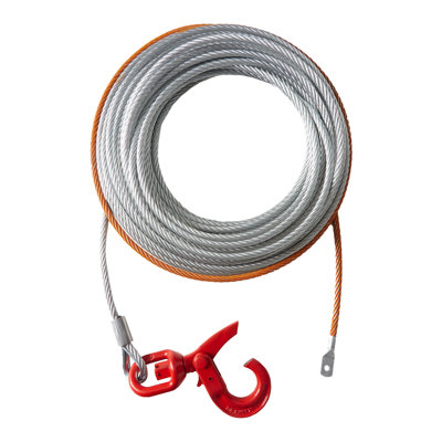 Câble de treuil en acier galvanisé, 3/8 po x 75 pi, résistance de rupture de 15 200 lb