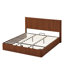 Très grande base de lit avec rangement relevable, lignes courbes ondulées en bois, rangement hydraulique