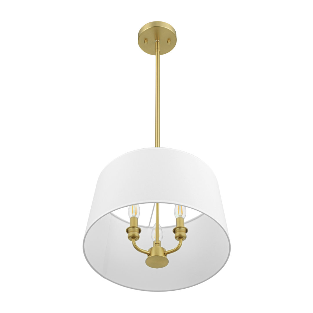 Billet 3-Light Convertible Pendant/Semi-Flush with Fabric Shades Prominence Home 
