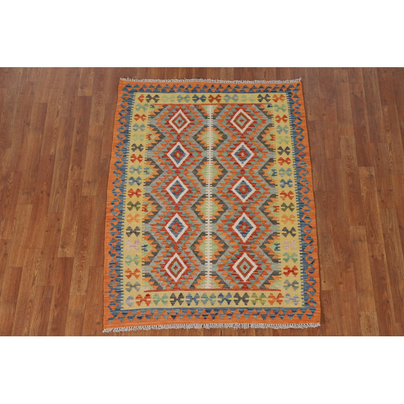 Reversible Wool Kilim Oriental Accent Rug 4x5