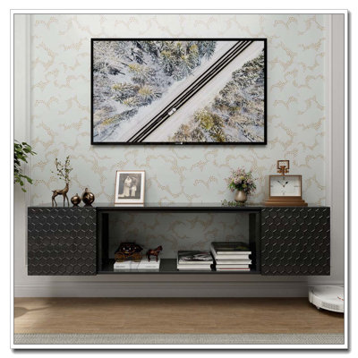 Floating TV Wall Mount Stand for 80 Inch TVs