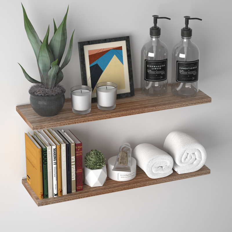 Ensemble de 2 tablettes flottantes en bois