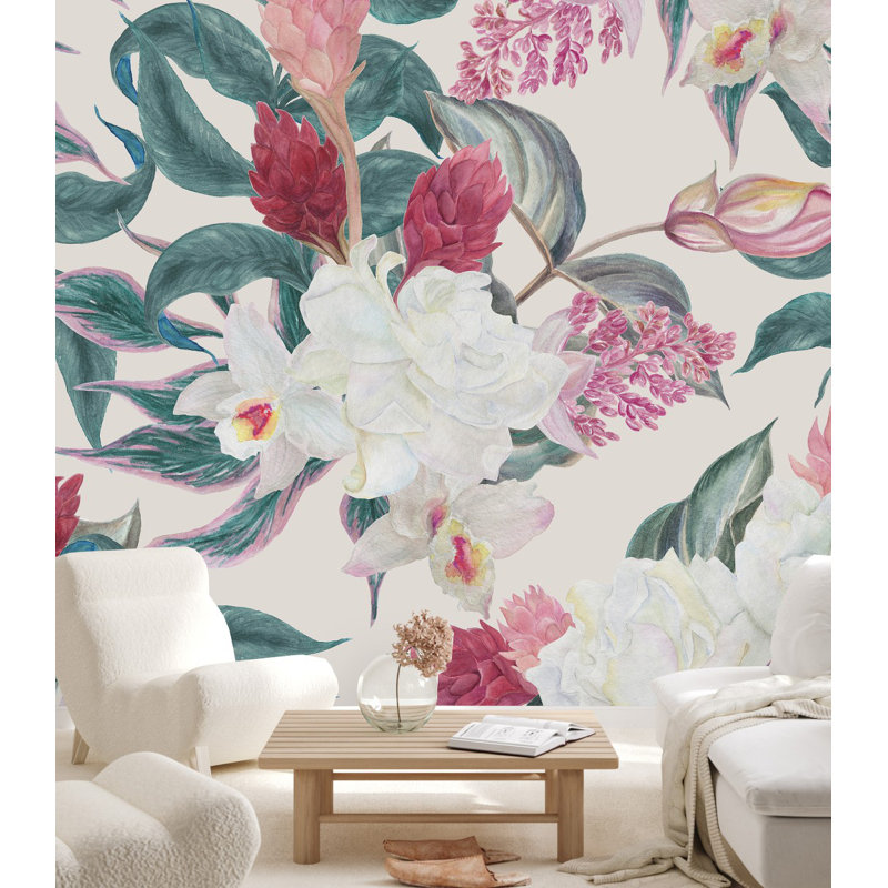 Peel & Stick Floral Wall Mural, 10.42' W x 10.42' L