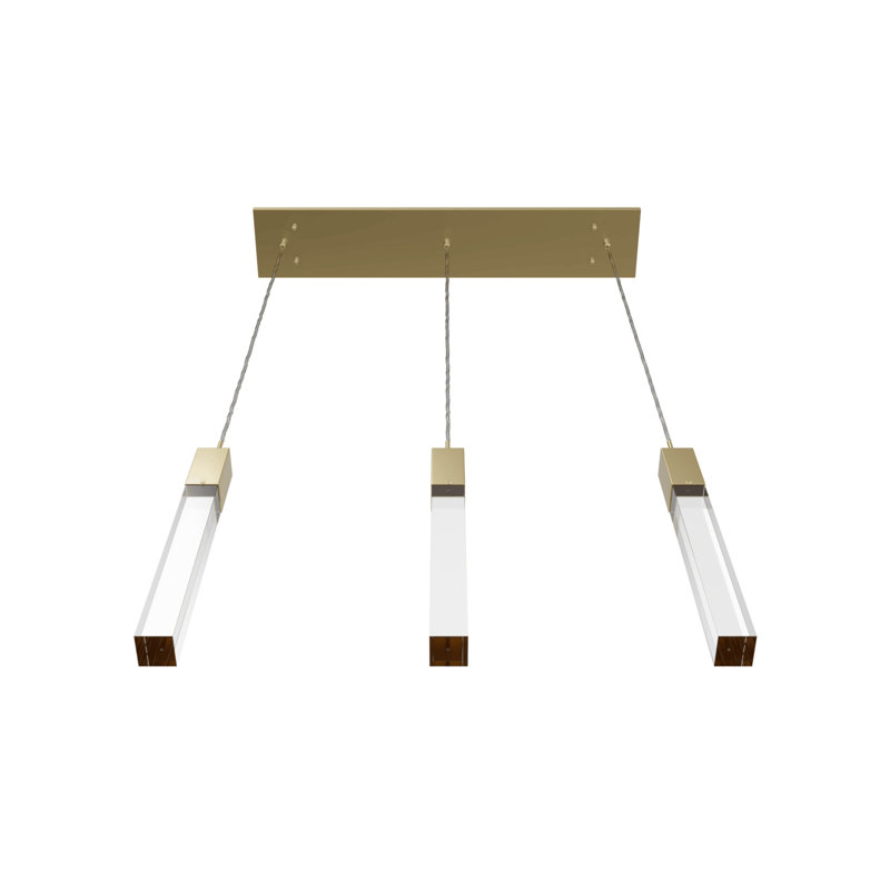 The Original Glacier Collection 3 Light Clear Crystal Multi Port Pendant, Clear Glass