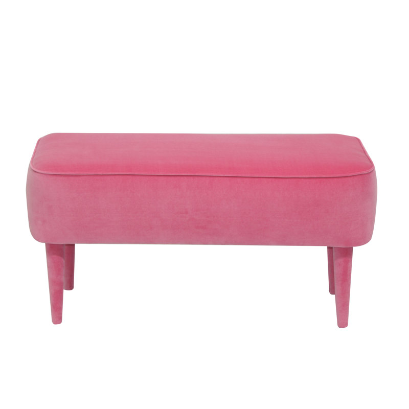 Milo Upholstered Bench, Pink, Pink