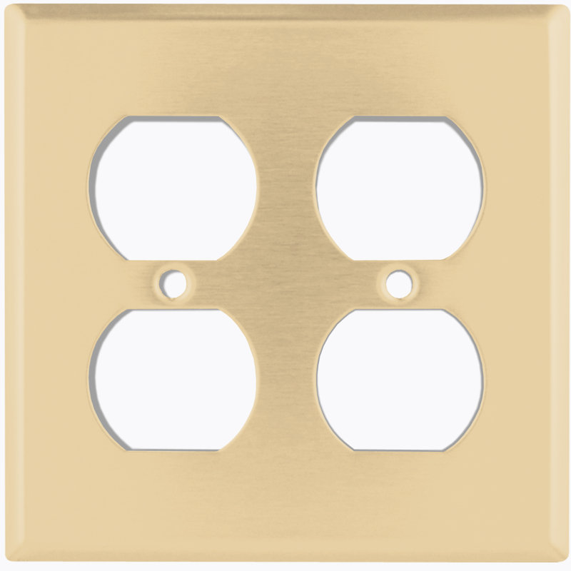 Couvercle de prise de courant en métal (brun sable simple - bascule simple), Beige