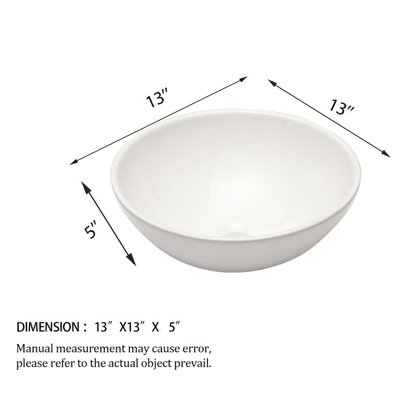 Ceramic Circular/Round Vitreous Vanity Vessel Bathroom Sink