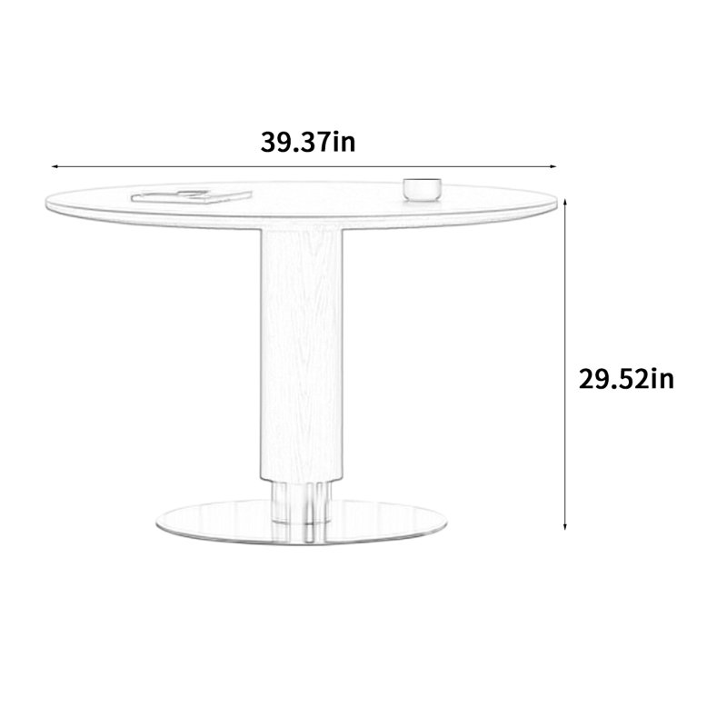 Table de salle à manger simple, H 29,52 po x L 39,37 po x l 39,37 po