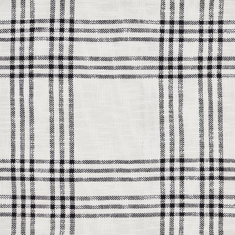 King Size Black and White Plaid Cotton Sham