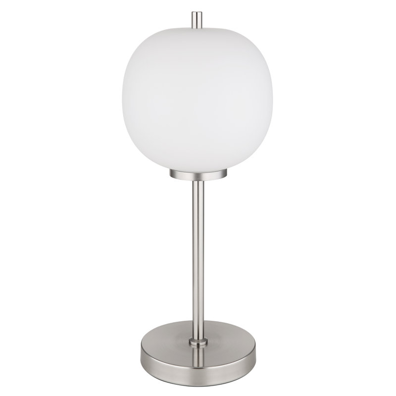 Cobe Metal Table Lamp, Silver Base/White Shade