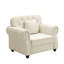 Canapé Chesterfield rembourré en velours avec garniture cloutée et accoudoirs roulés, canapé de style Mid-Century moderne capitonné, comprend 1 oreiller-59122317