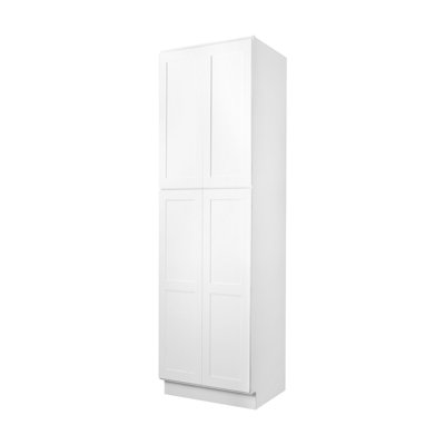 Koville PC2490 White Shaker Pantry Cabinets With Plywood Box