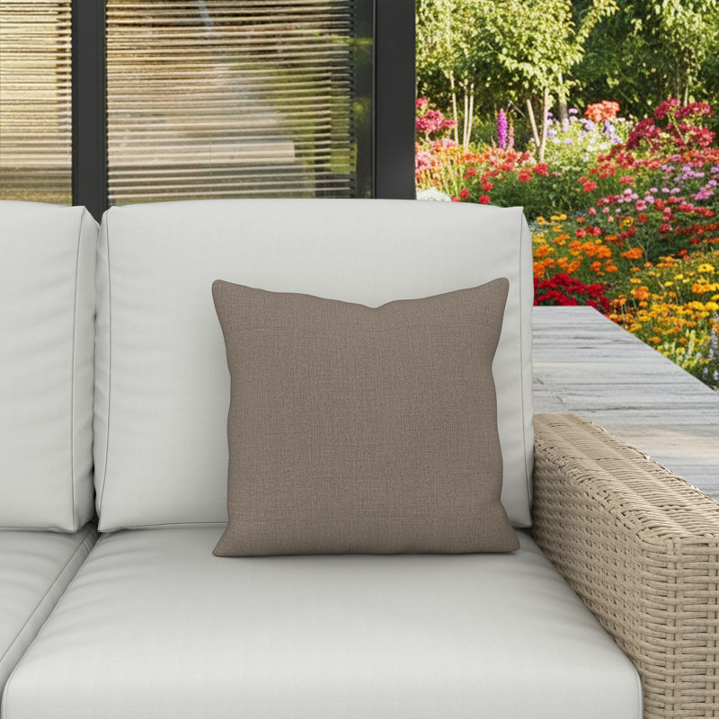 Gabi Sunbrella® Indoor/Outdoor Throw Pillow, Square 18", Cast Shale Sunbrella® Plainweave