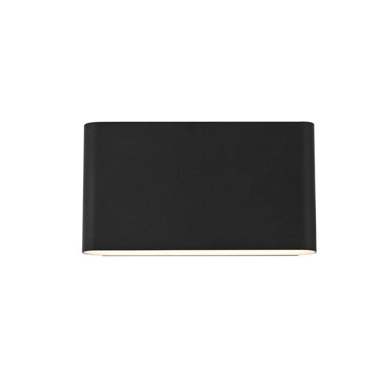 Outdoor Wall Sconce in Black, 5" H x 6" W x 6" D