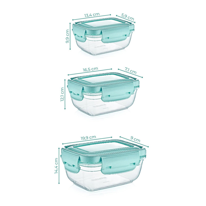 Ensemble de 3 contenants alimentaires Sky, Menthe