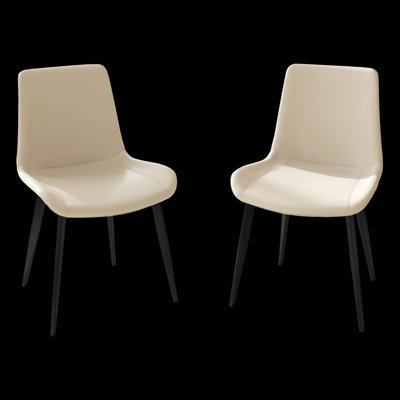 Two Dining Chairs, Modern Kitchen Chairs, Upholstered Chairs With Sturdy Metal Legs