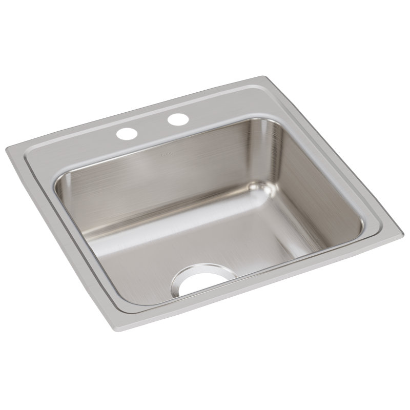 Évier de cuisine à montage sur plan L 19,5 po x l 19 po Lustertone, 2 trous