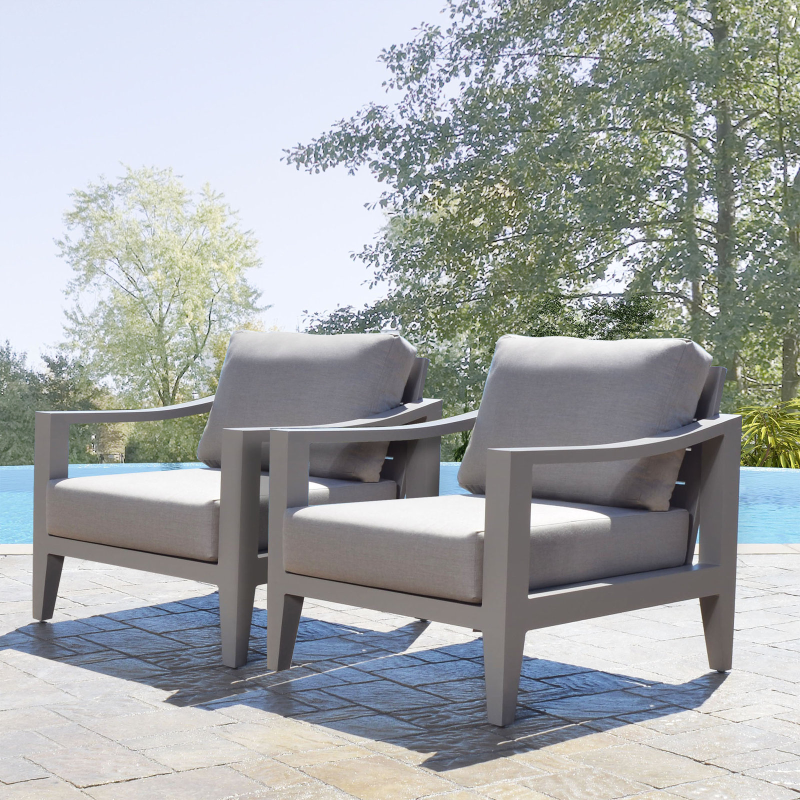 Solstice Patio Chair with SunbrCushions, Beige Sunbrella®, Beige