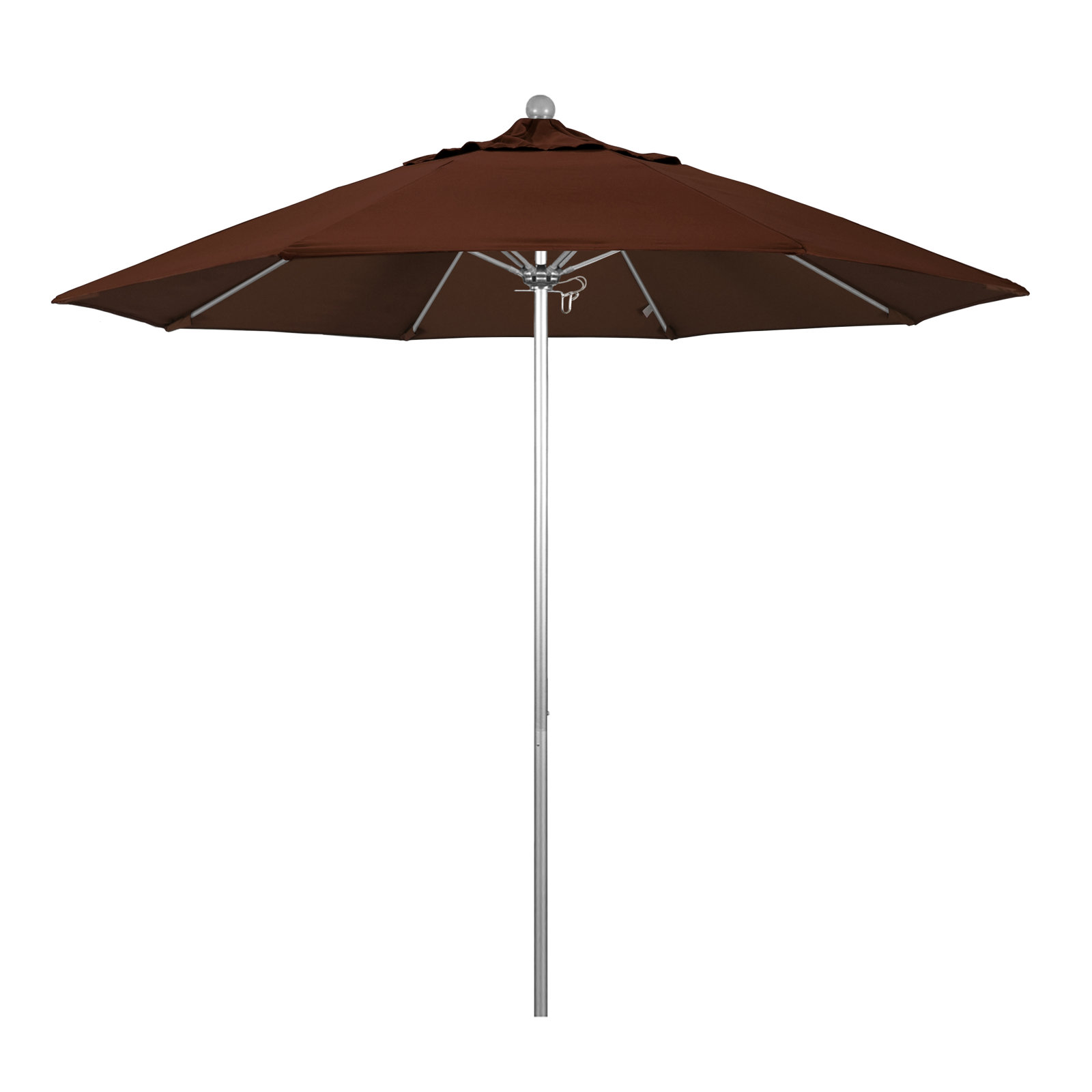 Maria 108'' Sunbrella® Outdoor Umbrella, Canvas Bay Brown Sunbrella® Canvas, Silver
