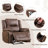 Almyra 3-Piece Vintage Faux Leather Manual Reclining Living Room Set with Classic  Nailhead Trim
