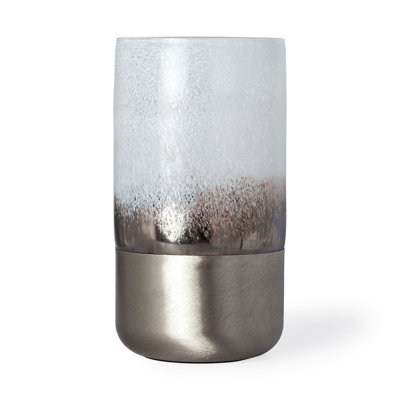 Vase 12 "en verre argenté brossé