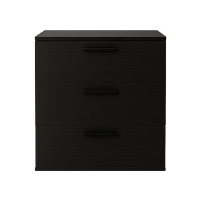 Commode noire à trois tiroirs Morgan