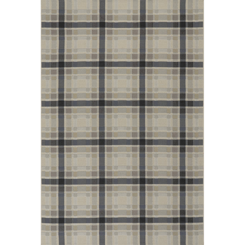Mesael Modern Plaid Indoor Rug, Blue, Rectangle 2' x 3'