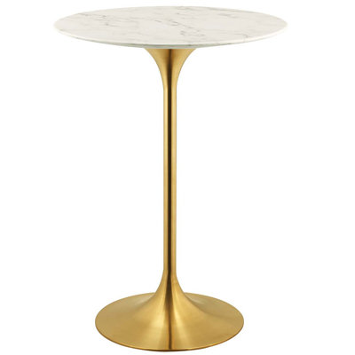 Tazio Round Marble Top Metal Base Dining Table