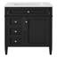 Meuble-lavabo de 30 po avec lavabo supérieur, meuble-lavabo moderne avec 2 tiroirs et tiroir escamotable, meuble-lavabo simple-109906635