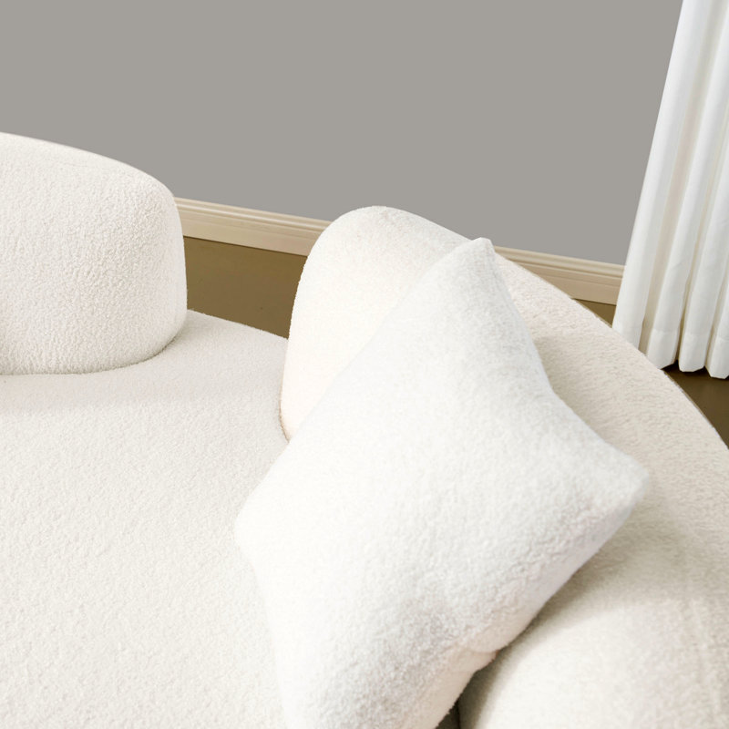 Causeuse incurvée 66,93 pouces à pleine compression, tissu en velours de peluche et canapé compact sans assemblage