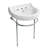 Whitehaus 22" console sink with semi-circular bowl, solid brass leg supports and front towel bar-116863425-116863421