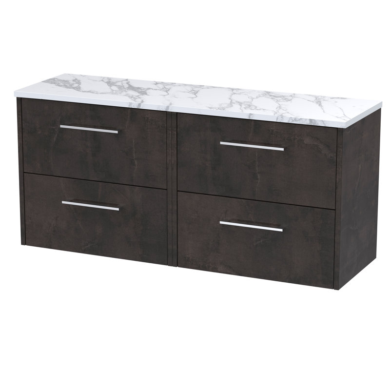 Juno 120.5cm Double Bathroom Vanity Base Only, Metallic Slate
