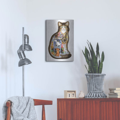  «Shaped Cat 1» par Gale Pitt, art mural en métal, 24 po x 36 po