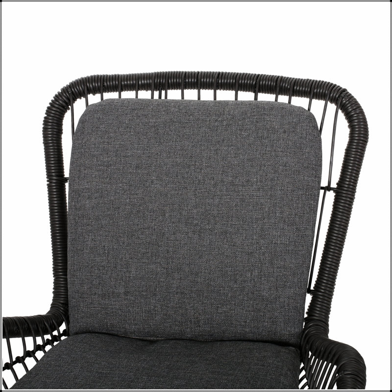 Mccaskill Patio Chair Set With Comfortable Cushions, Durable Rattan, And Sturdy Iron Frame For Outdoor Relaxation