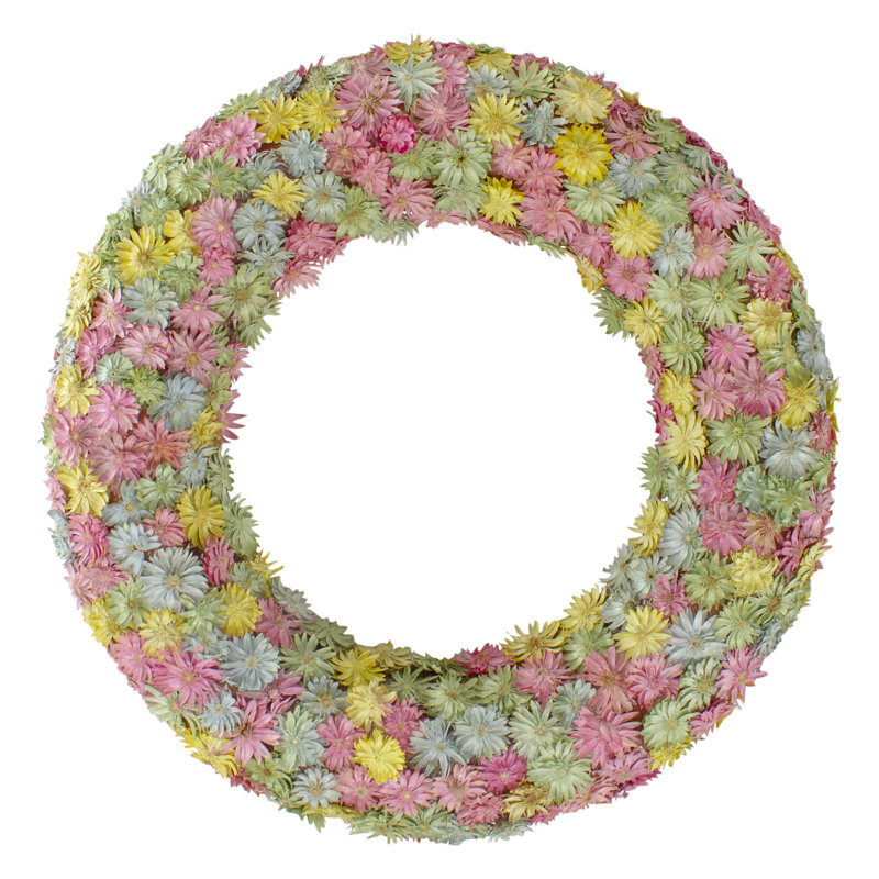 Faux Daisy Wood 10'' Wreath