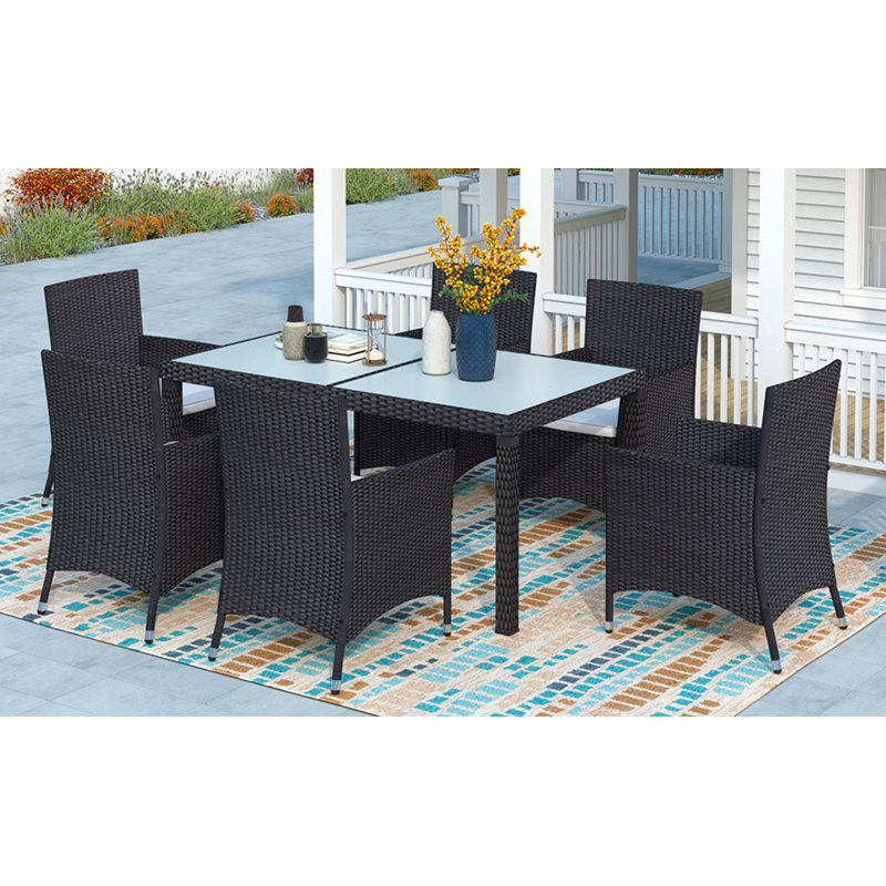 Ensemble repas d'extérieur rectangulaire L 59,06 po pour 6 personnes Dunaj