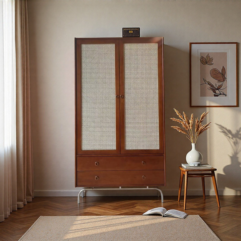 Armoire rétro Nordic, Brun-rouge