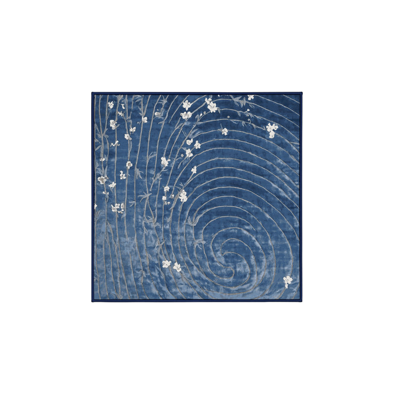Machine Washable Gray Area Rug, Square 4'