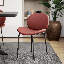 Chaise moderne en cuir PU avec structure en fer, confortable et belle chaise d'appoint pour la cuisine et la salle à manger-589071869-570227497